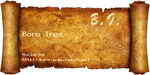 Born Inge névjegykártya